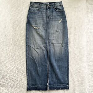 Zara Denim Maxi Skirt